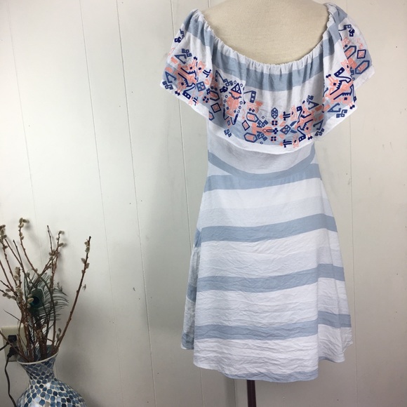 Sugarlips Off-Shoulder Ruffle Striped Summer Dress - Picture 7 of 8